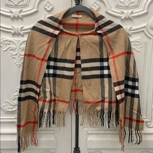 Burberry Cape with Attached Scarf